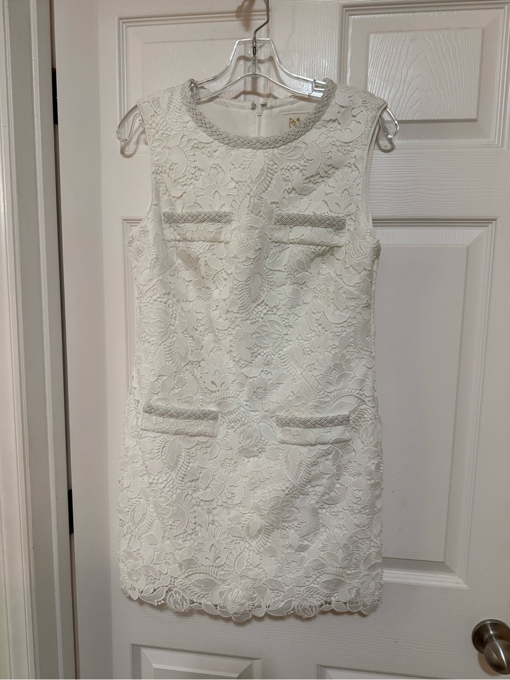 Milly White Lace Sleeveless Mini Dress